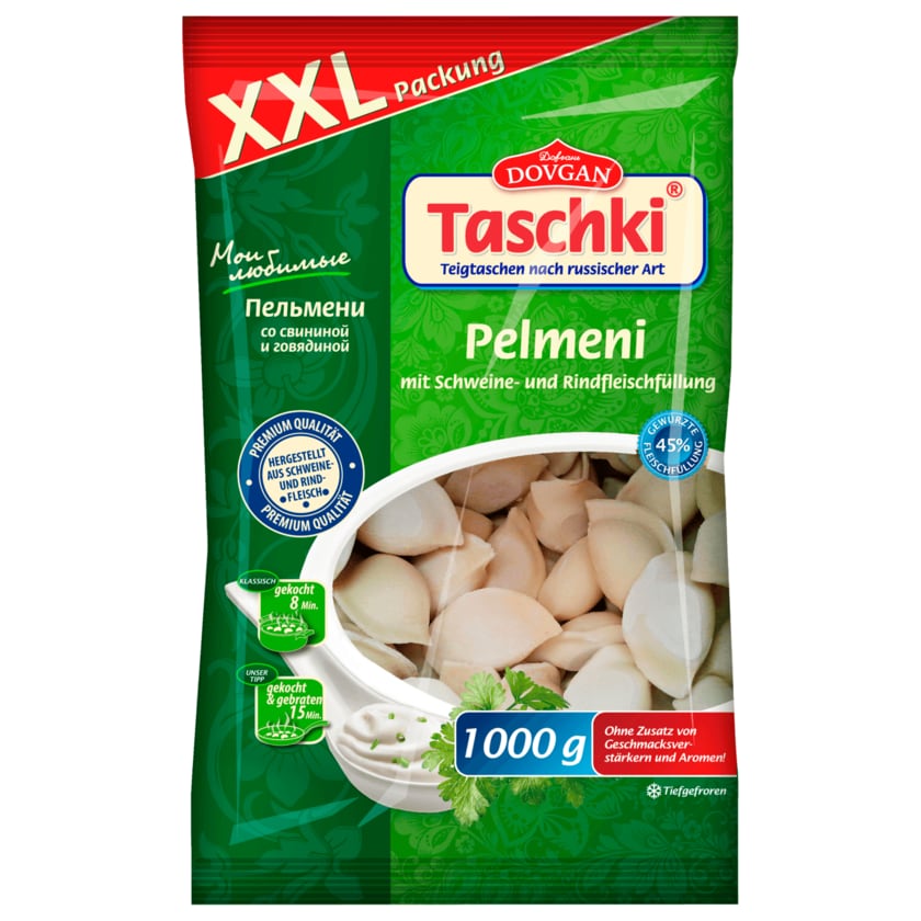 Dovgan Taschki Pelmeni mit Schweine- und Rindfleischfüllung 1kg